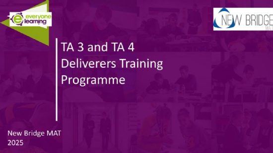 New Course: TA 3 and 4 Deliverers Training Programme